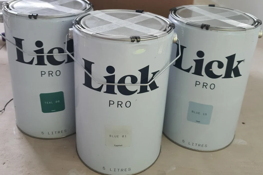 Image of 3 tins of Lick Paint